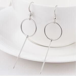 Silver Tone Dangle French Hook Earrings